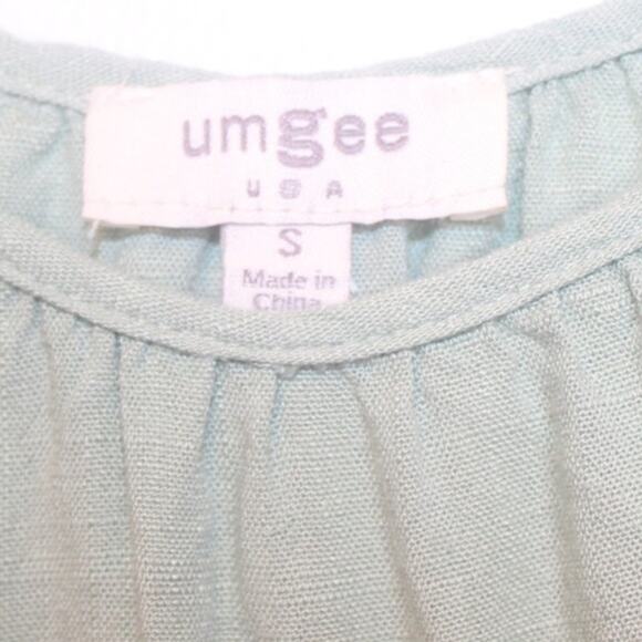 Umgee Women’s Small Sage Green Cold Shoulder Top Lace Crochet Detail Boho - Picture 2 of 12